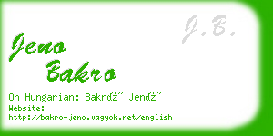 jeno bakro business card